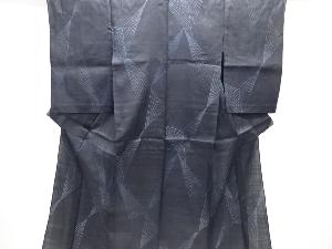 アンティーク　本場宮古上布　抽象模様織り出し着物(着用可)